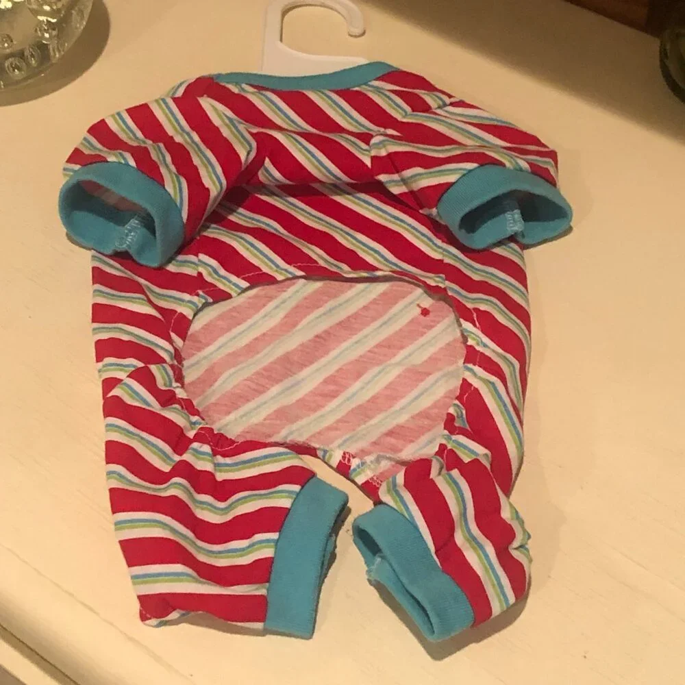 Pet Dog Onesie Sleeper Outfit Clothing Santa's Helper Size Small